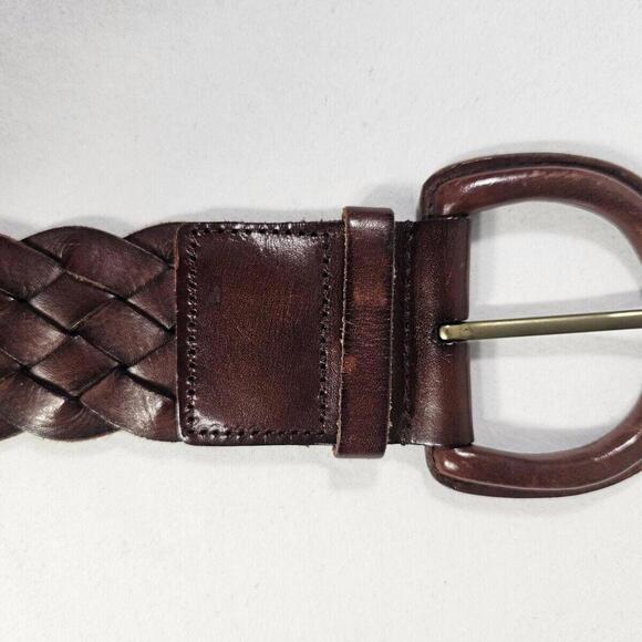 BANANA REPUBLIC Braided Leather Belt Brown SMALL. Boho Chic Trendy Classic - Picture 3 of 7